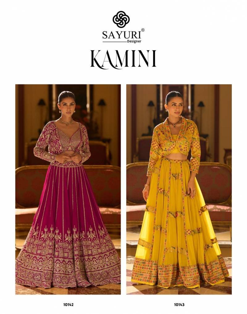 Beautiful Sayuri Kamini Georgette Embroidered Stylish Designer Lehenga Choli Wholesale 2026