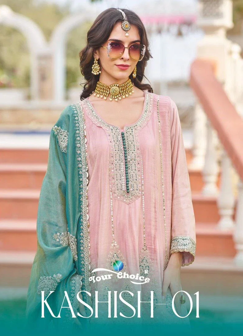 Your Choice Kashish Vol 1 Chinon Designer Salwar Kameez Collection Wholesale