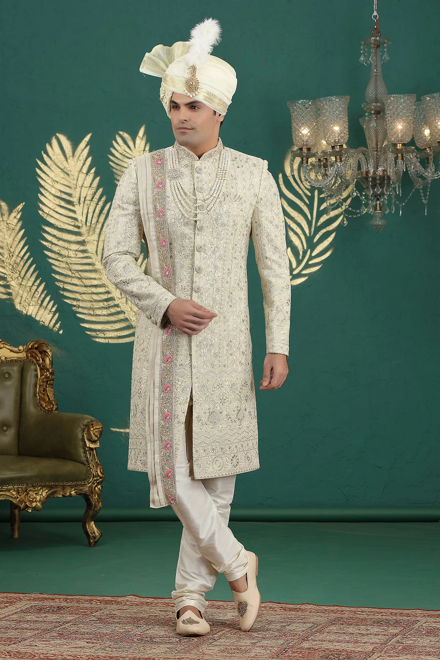 Sumi 4001 To 4005 Series Art Silk Wedding Wear Mens Sherwani Wholesale