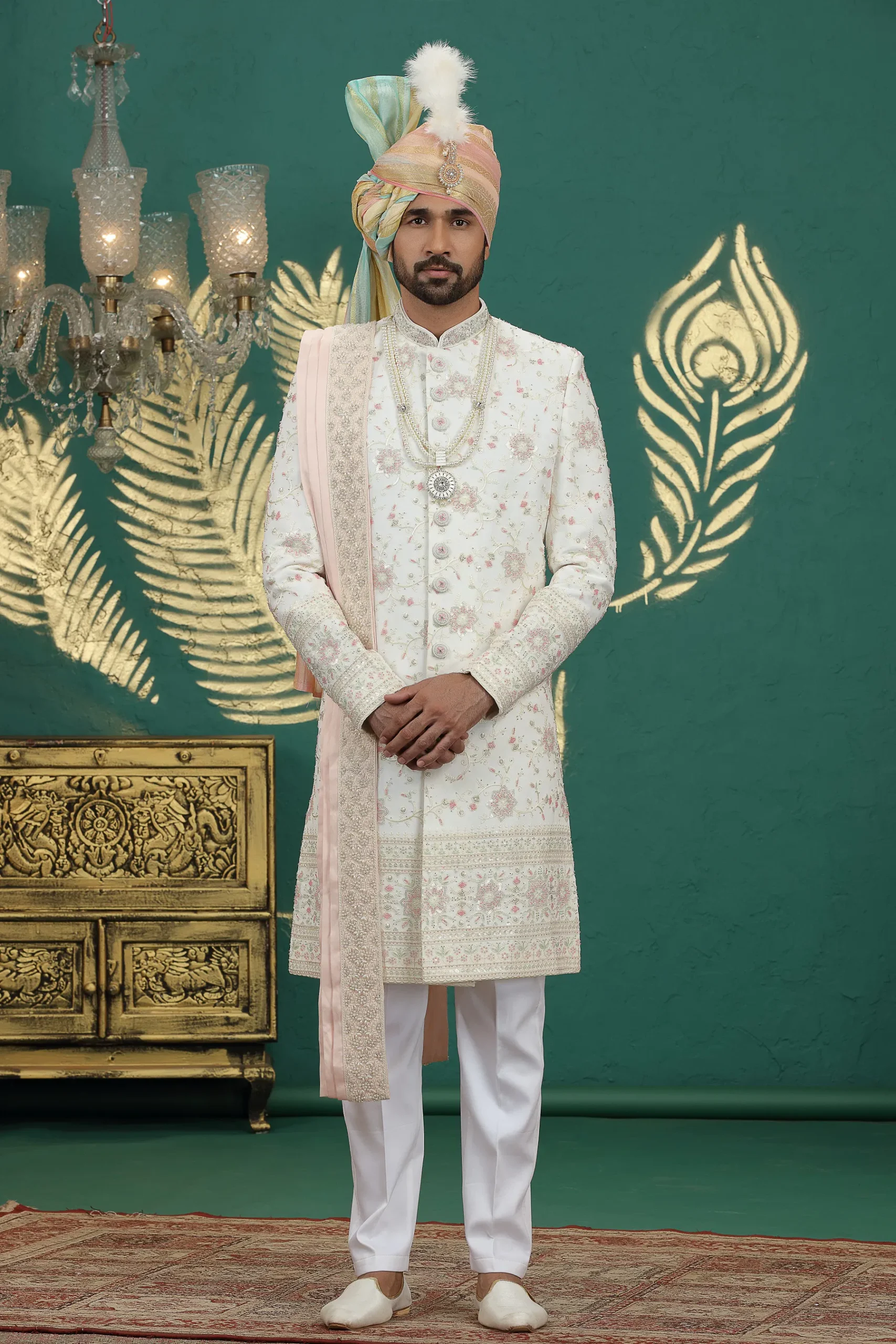 Sumi 4006 To 4010 Series Art Silk Wedding Wear Mens Sherwani Wholesale