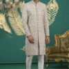 Sumi 4011 To 4014 Series Art Silk Embroidery Wedding Wear Sherwani Wholesale