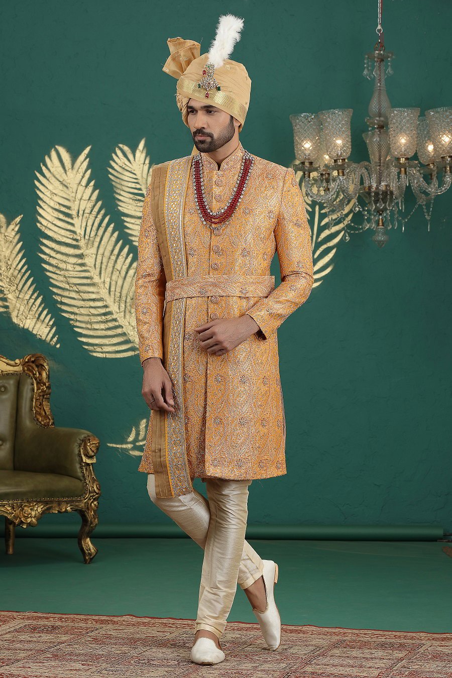 Launching Sumi 4021 To 4026 Series Pure Banarasi Jacquard Heavy Mens Wear Sherwani Wholesale 2026