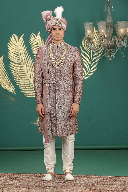 Launching Sumi 4021 To 4026 Series Pure Banarasi Jacquard Heavy Mens Wear Sherwani Wholesale 2026