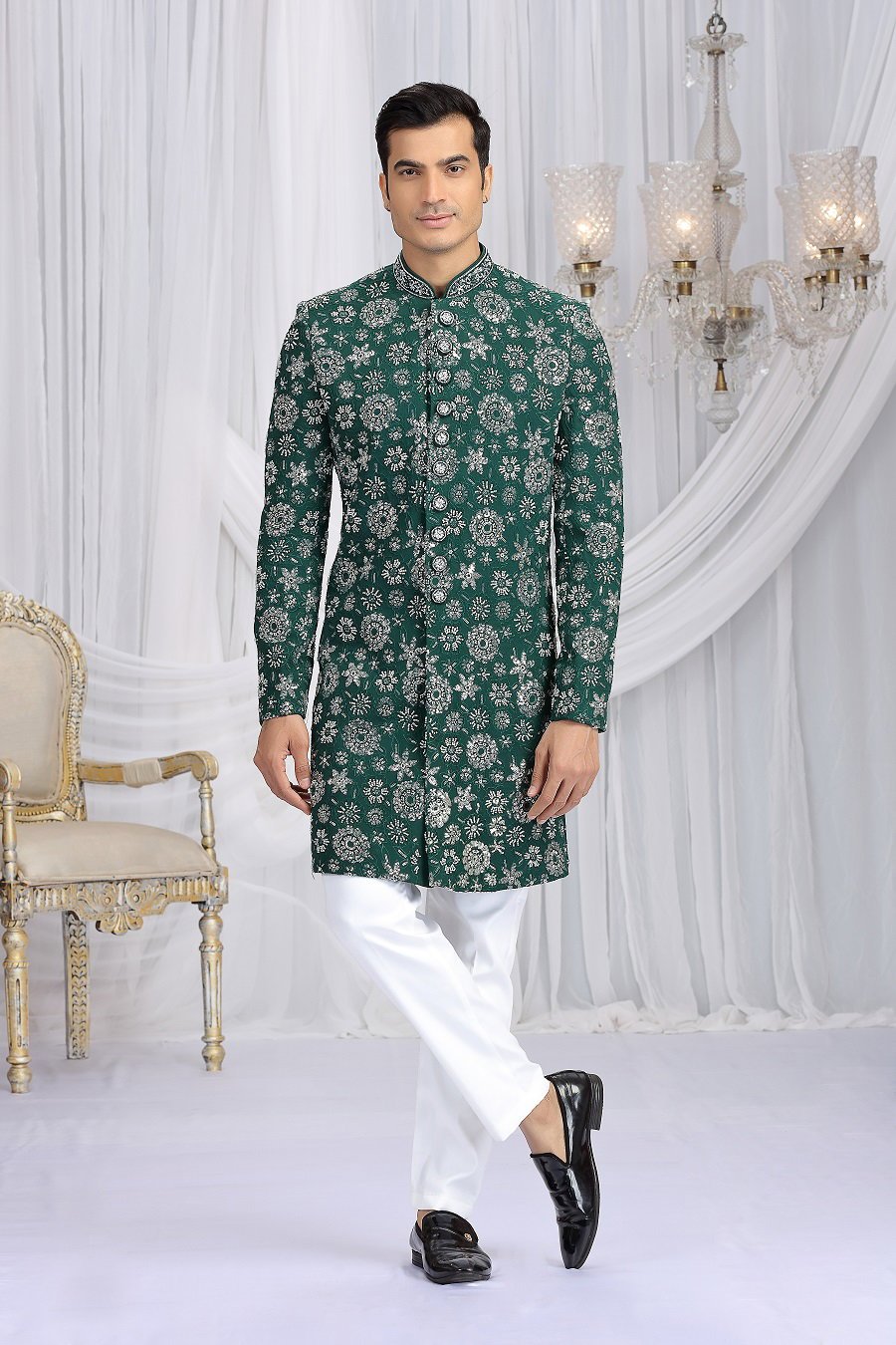 Sumi 4101 To 4107 Series Art Silk Heavy Wedding Wear Mens Sherwani Wholesale