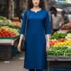 Stylish Blue Hills Solitaire Rayon Daily Wear Kurti Wholesale 2026
