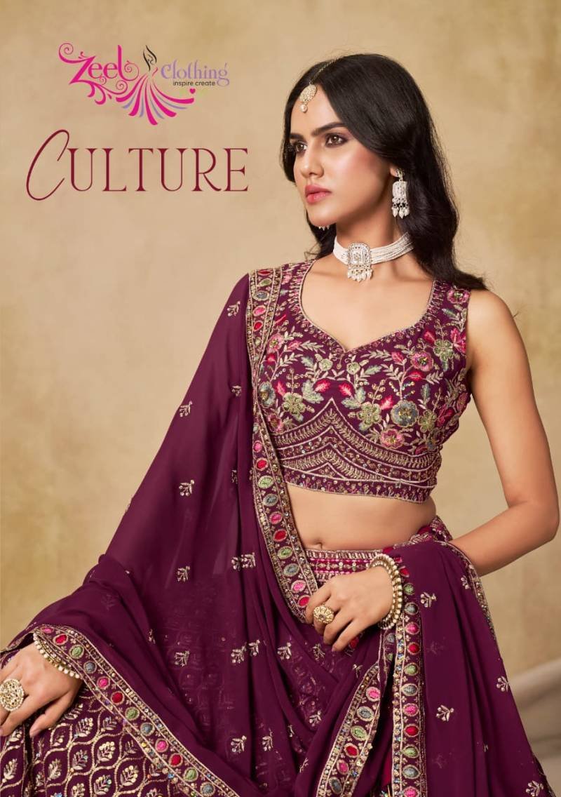 Zeel Culture Georgette Thread And Embroidery Work Lehenga Choli Wholesale