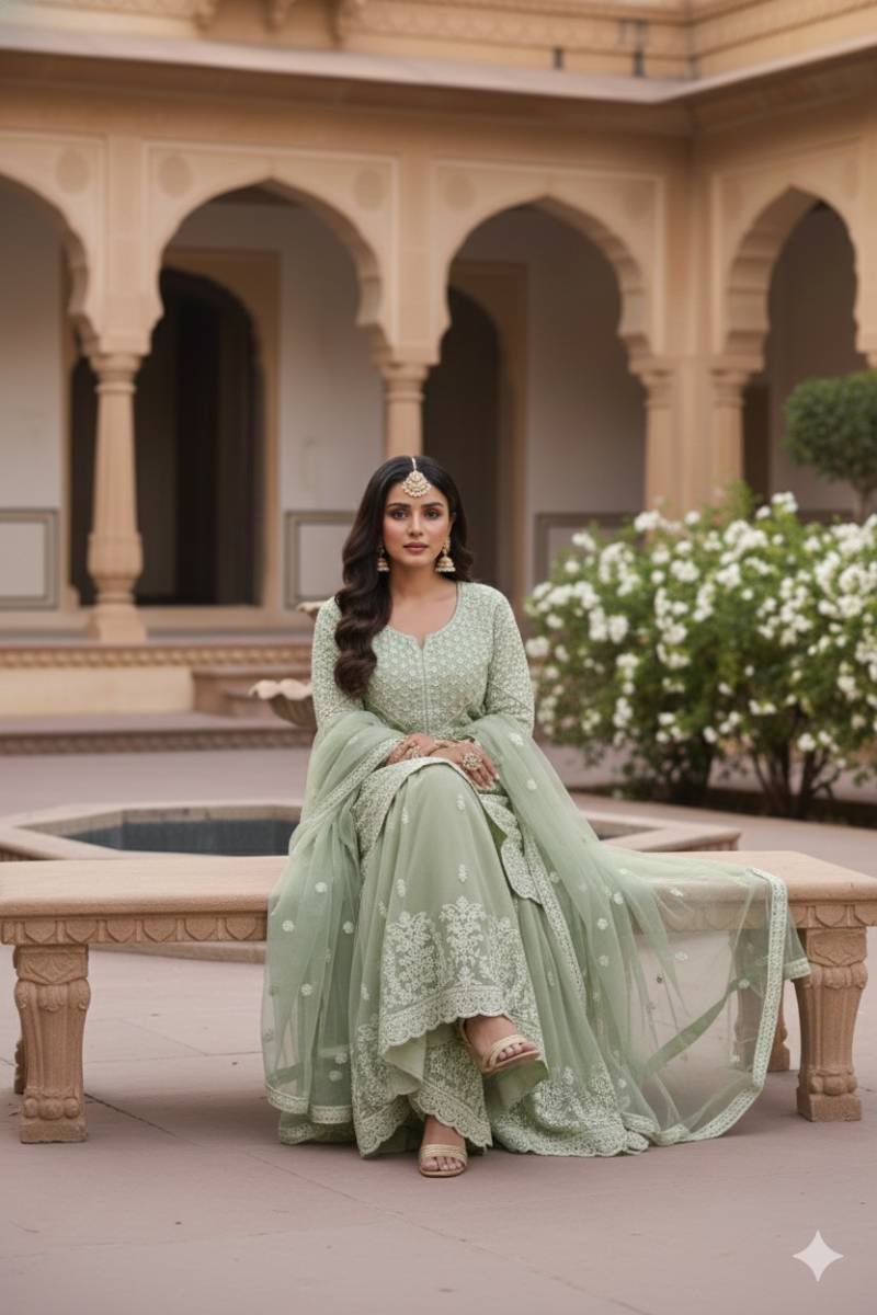 Kb 4104 Net With Embroidered Worked Premium Salwar Kameez Wholesale