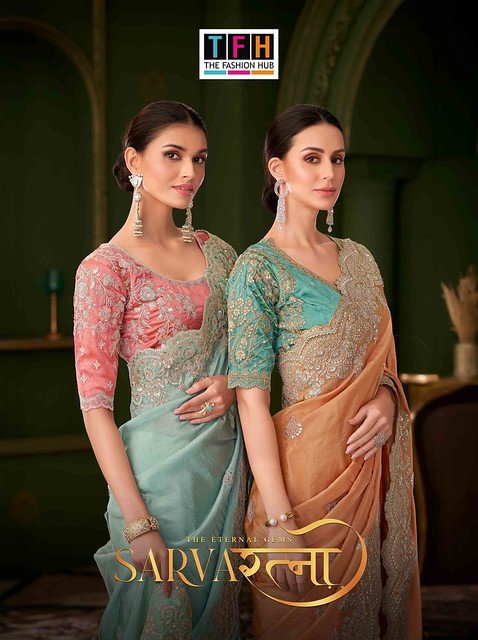 Tfh Sarvaratna vol 2 Heavy Partywear Silk Saree Collection Wholesale
