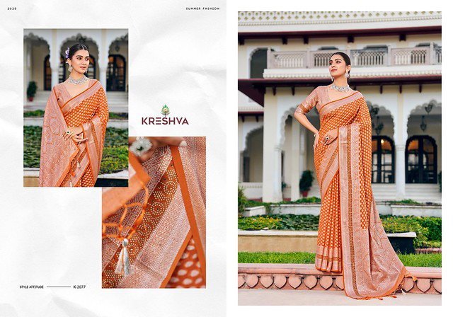 Buy Kreshva Pragya 2075 To 2080  Twp Georgette With Weaving Buta Border Saree Collection Wholesale 2026