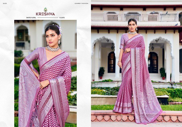 Buy Kreshva Pragya 2075 To 2080  Twp Georgette With Weaving Buta Border Saree Collection Wholesale 2026
