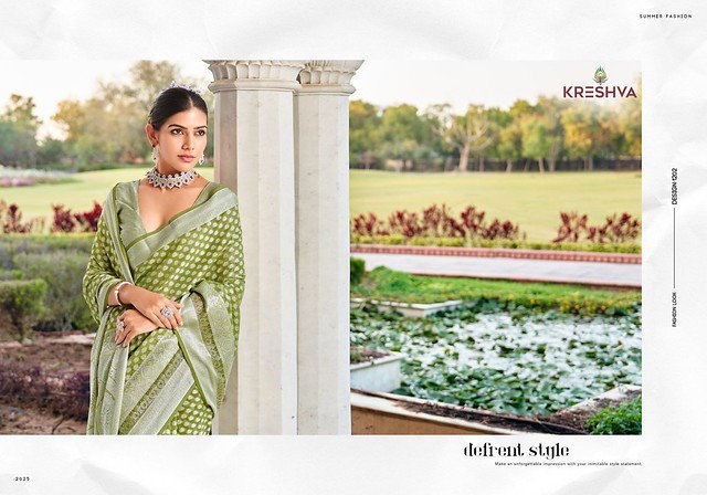 Buy Kreshva Pragya 2075 To 2080  Twp Georgette With Weaving Buta Border Saree Collection Wholesale 2026