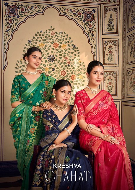 Kreshva Chahat 2031 To 2034 Super P.V. Silk With  Banarasi Traditional Design Saree Collection Wholesale