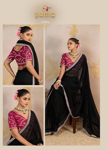 Beautiful Suma Jiya 12001 To 12008 Georgette With Zari Saree Collection Wholesale 2026