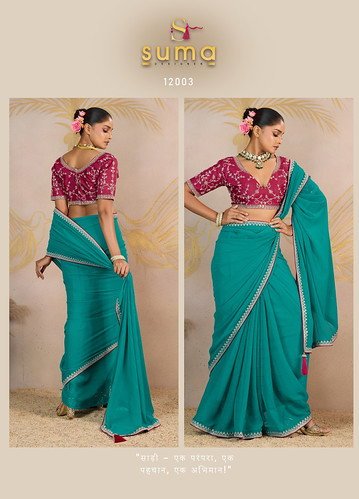 Beautiful Suma Jiya 12001 To 12008 Georgette With Zari Saree Collection Wholesale 2026