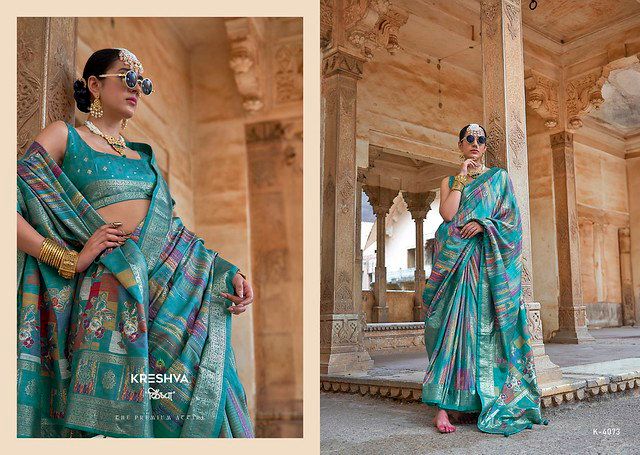 Launching Kreshva Maya Mahal 4072 TO 4077 Mercerizer Sigma Silk Classic Patola Design Saree Collection Wholesale 2026