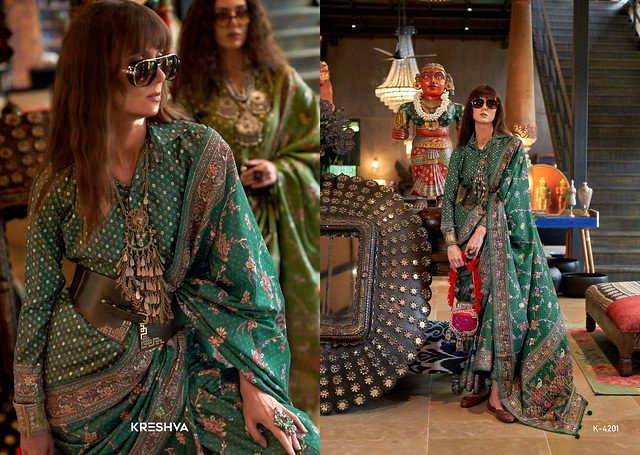 Buy Kreshva Sensation 4197 To 4202 High Quality Super 801 P.V Silk Saree Collection Wholesale 2026