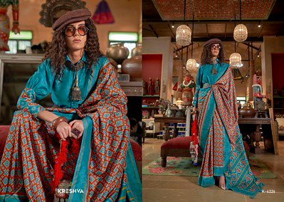 Latest Kreshva Veda Patola Double Ikkat Super Silk Festival wear Saree Wholesale 2026