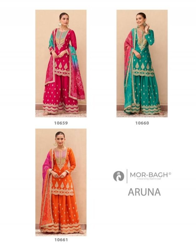 Launching Aashirwad Mor Bagh Aruna Chinon Silk Salwar Suit Collection Wholesale 2026