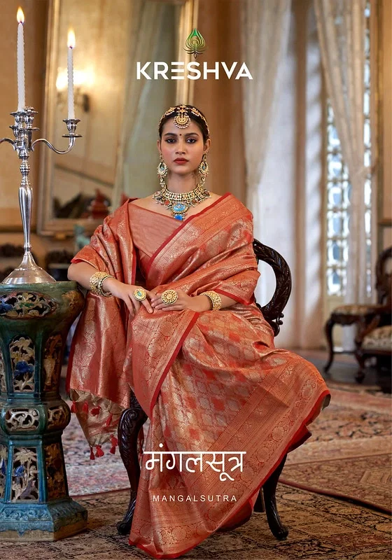 Kreshva Mangalsutra Heavy Silk Traditional Wear Saree Collection Wholesale