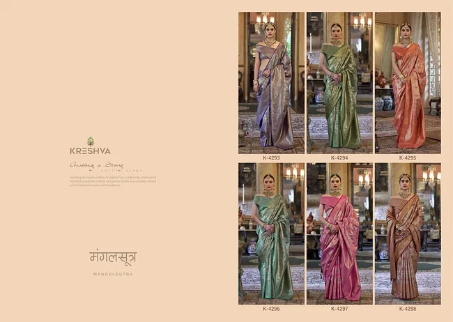 Buy Kreshva Mangalsutra Heavy Silk Traditional Wear Saree Collection Wholesale 2026