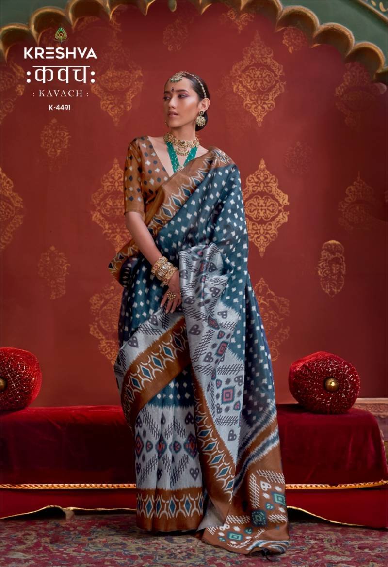 Launching Kreshva Kavach Black Pearl Pc Silk Saree Collection Wholesale 2026