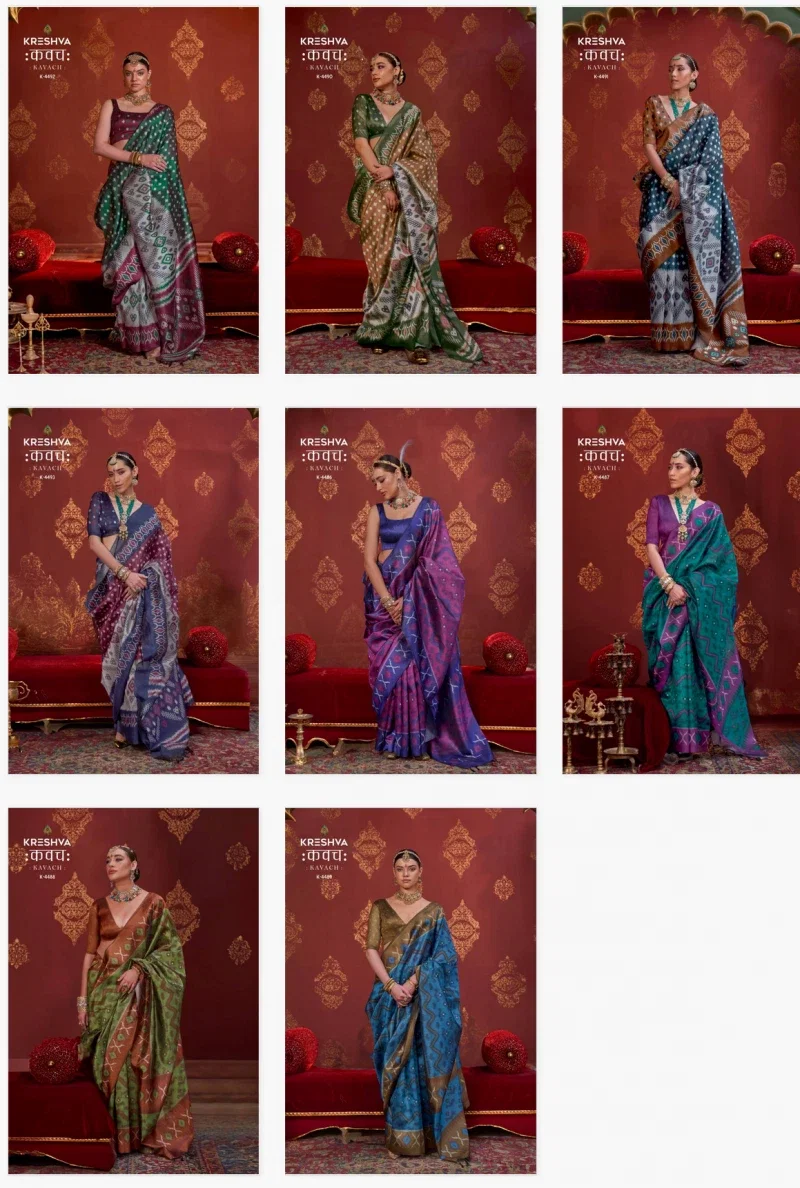 Launching Kreshva Kavach Black Pearl Pc Silk Saree Collection Wholesale 2026