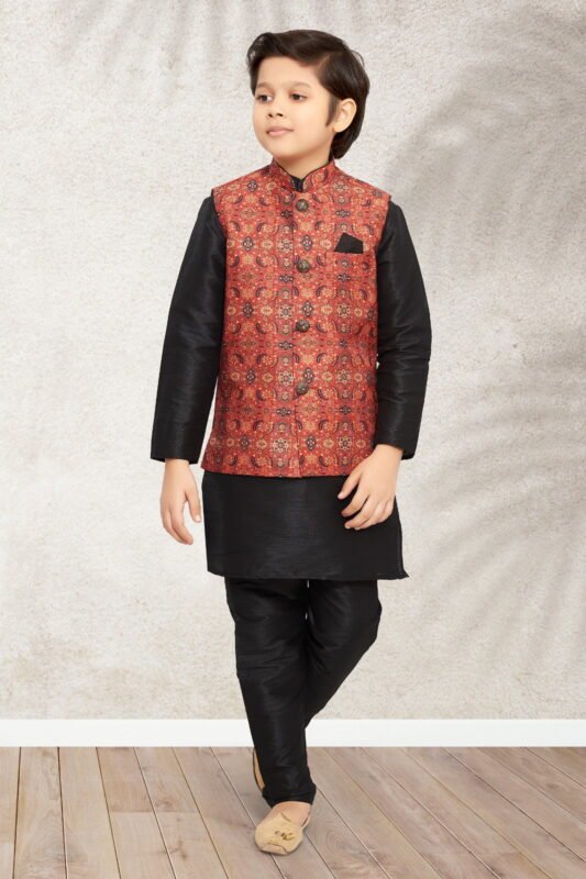Buy Sumi 201 to 208 Art Banarasi Silk Traditional Wear Printed Kids Kurta Pajama With Jacket Collection Wholesale 2026