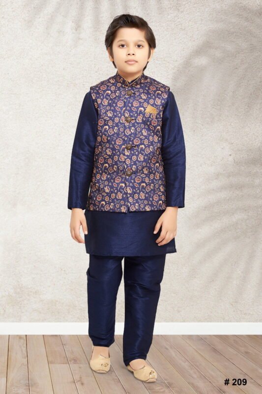 Buy Sumi 201 to 208 Art Banarasi Silk Traditional Wear Printed Kids Kurta Pajama With Jacket Collection Wholesale 2026