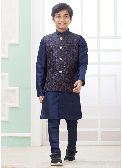 Sumi 281 to 286 Art Banarasi Silk Party Wear Printed Readymade Kids Kurta Pajama Collection Wholesale