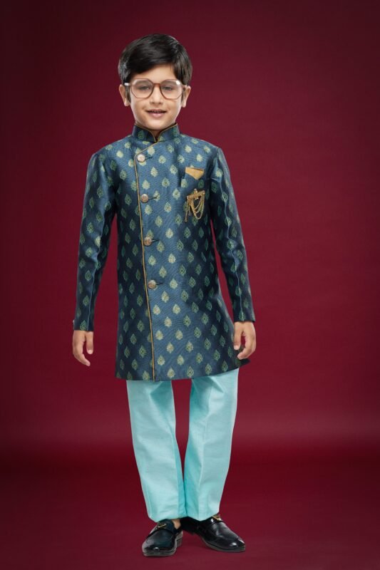Beautiful Sumi 546 to 552 Banarasi Jacquard Kids Boys Indowestern Sherwani Party Wear Collection Wholesale 2026