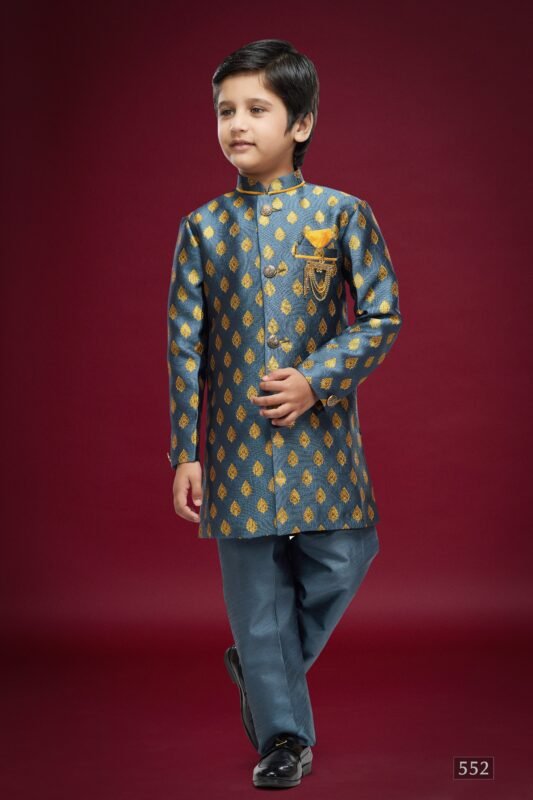 Beautiful Sumi 546 to 552 Banarasi Jacquard Kids Boys Indowestern Sherwani Party Wear Collection Wholesale 2026