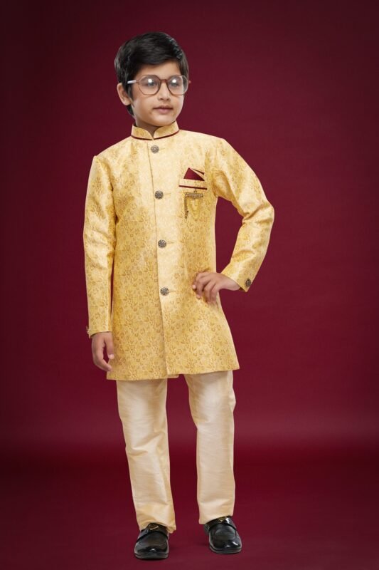 Beautiful Sumi 546 to 552 Banarasi Jacquard Kids Boys Indowestern Sherwani Party Wear Collection Wholesale 2026