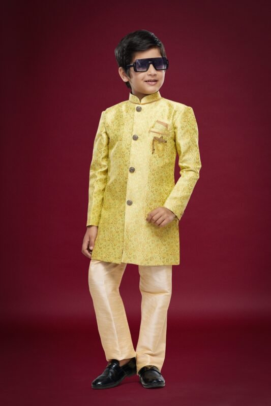 Beautiful Sumi 546 to 552 Banarasi Jacquard Kids Boys Indowestern Sherwani Party Wear Collection Wholesale 2026