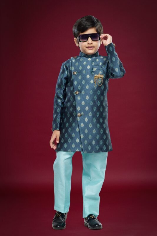Beautiful Sumi 546 to 552 Banarasi Jacquard Kids Boys Indowestern Sherwani Party Wear Collection Wholesale 2026