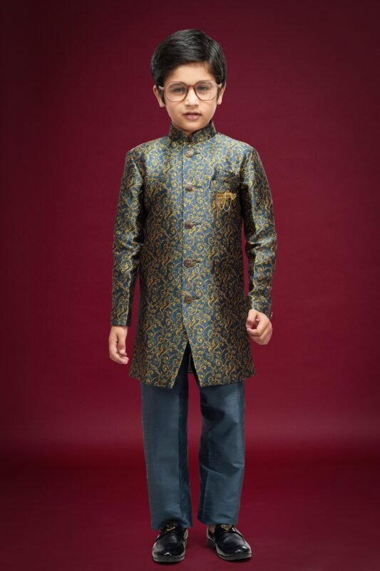 Beautiful Sumi 546 to 552 Banarasi Jacquard Kids Boys Indowestern Sherwani Party Wear Collection Wholesale 2026