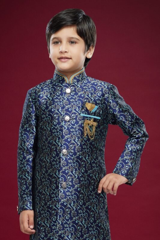 Beautiful Sumi 546 to 552 Banarasi Jacquard Kids Boys Indowestern Sherwani Party Wear Collection Wholesale 2026