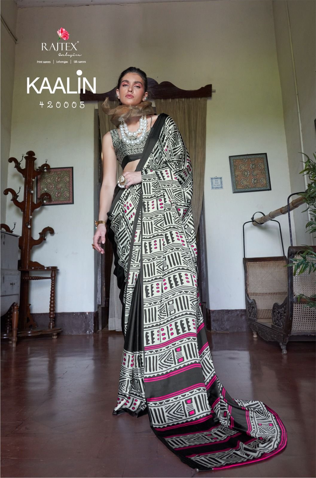 Rajtex Kaalin Modal Satin Printed Casual Wear Saree Collection Wholesale