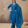 Latest Blue Hills Hiba Roman Silk Embroidery Work Kurti Pant And Dupatta Wholesale 2026
