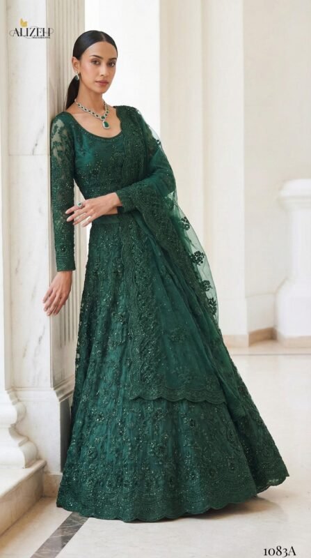 Beautiful Alizeh Bridal Heritage Colours 1083 Butterfly Net Designer Lehenga Choli Wholesale 2026