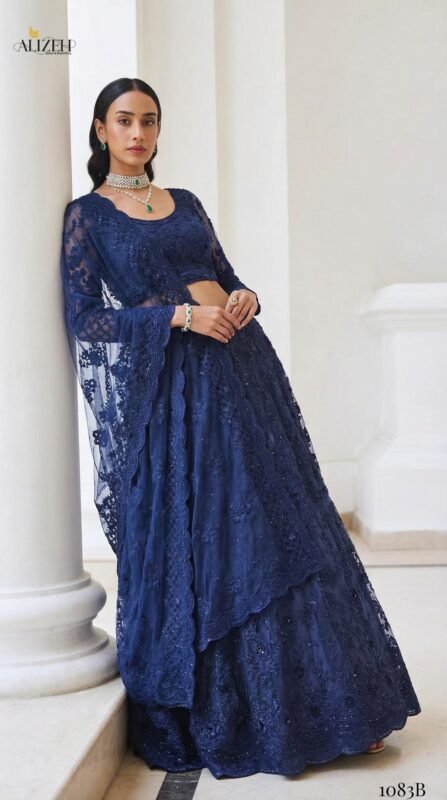 Beautiful Alizeh Bridal Heritage Colours 1083 Butterfly Net Designer Lehenga Choli Wholesale 2026