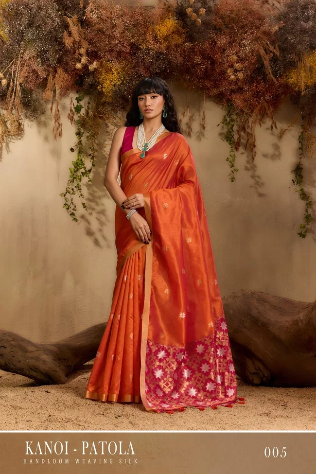 Launching Rajtex Kanoi Patola Tussar Silk Handloom Weaving Saree Wholesale 2026