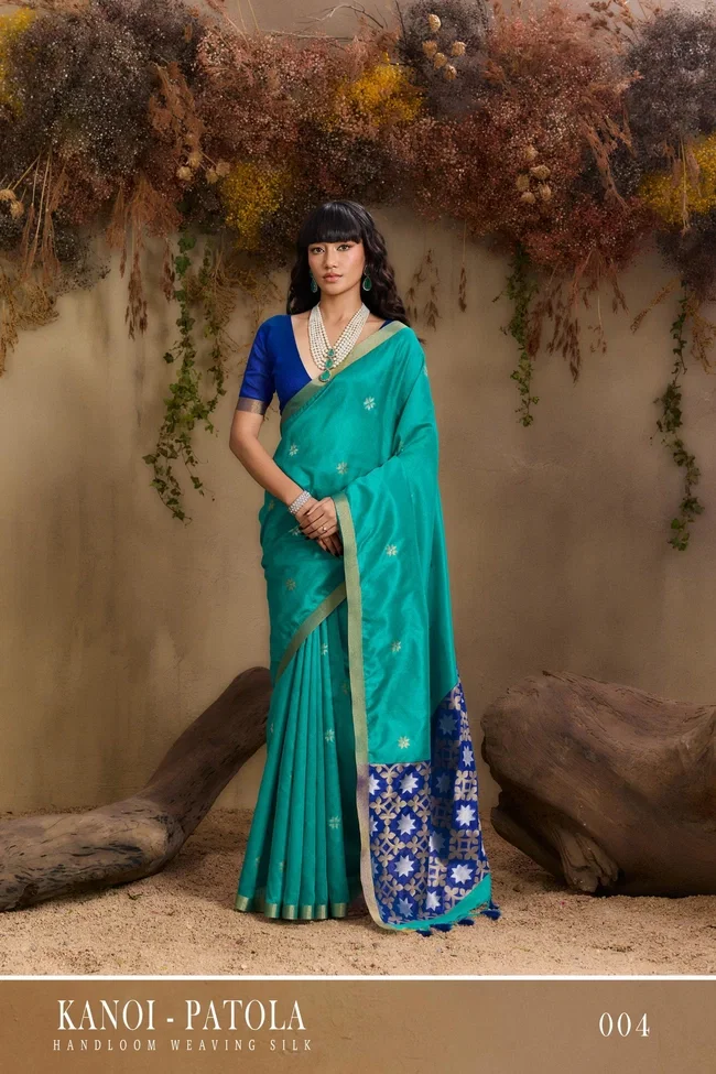 Launching Rajtex Kanoi Patola Tussar Silk Handloom Weaving Saree Wholesale 2026
