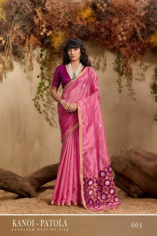 Launching Rajtex Kanoi Patola Tussar Silk Handloom Weaving Saree Wholesale 2026