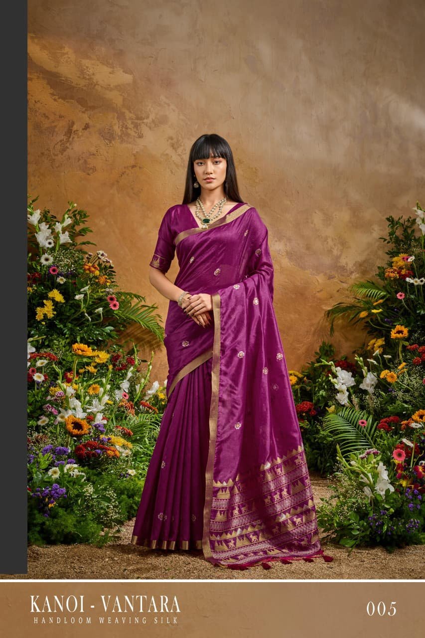 Launching Rajtex Kanoi Vantara Fashionable Handloom Weaving Silk Saree Collection Wholesale 2026