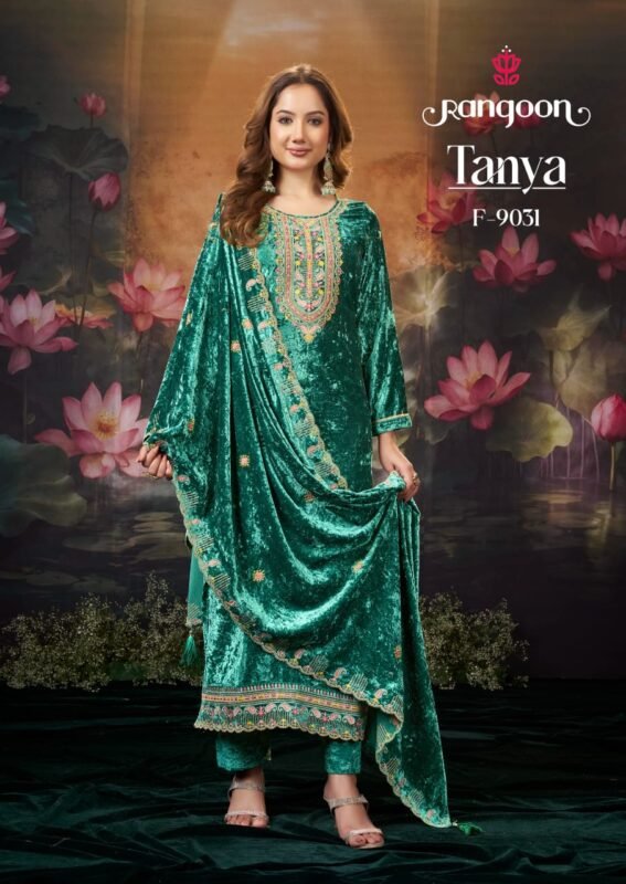 Stylish Rangoon Tanya Makhmal Velvet Kurti Bottom With Dupatta Wholesale 2026