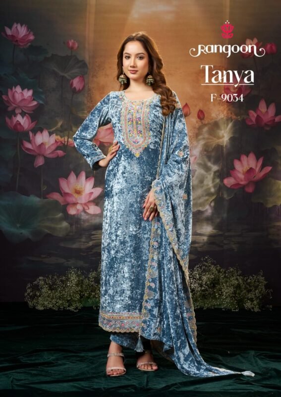 Stylish Rangoon Tanya Makhmal Velvet Kurti Bottom With Dupatta Wholesale 2026