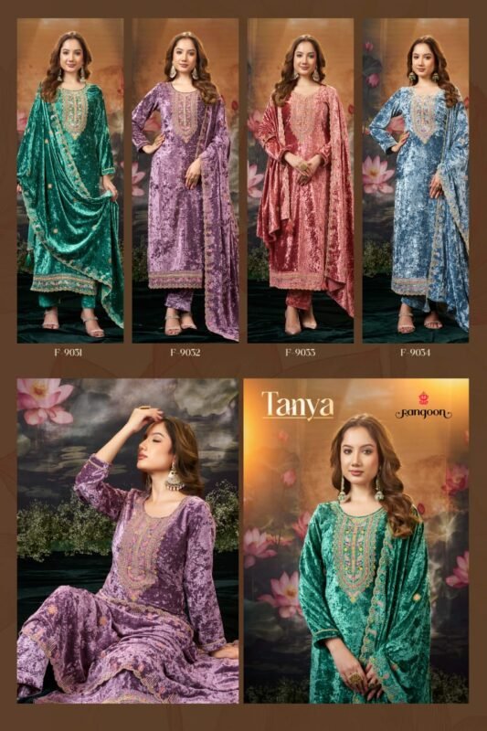 Stylish Rangoon Tanya Makhmal Velvet Kurti Bottom With Dupatta Wholesale 2026