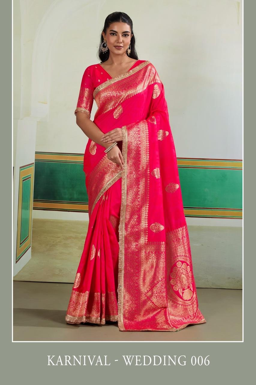 Rajtex Karnival Wedding Handloom Weaving Silk With Fancy Borders Saree Collection Wholesale