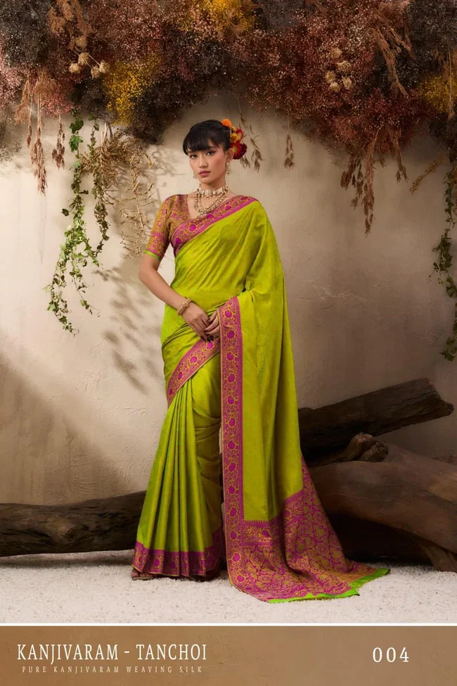 Beautiful Rajtex Kanjivaram Tanchoi Pure Kanjivaram Silk Saree Wholesale 2026