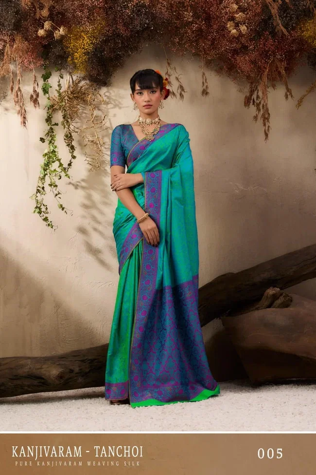 Beautiful Rajtex Kanjivaram Tanchoi Pure Kanjivaram Silk Saree Wholesale 2026